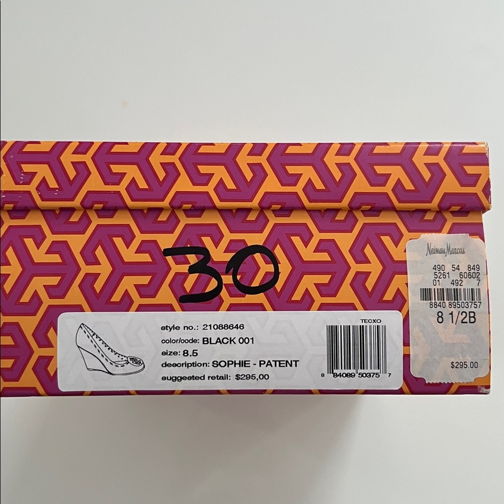 Tory Burch 8 1/2 Black patent heels